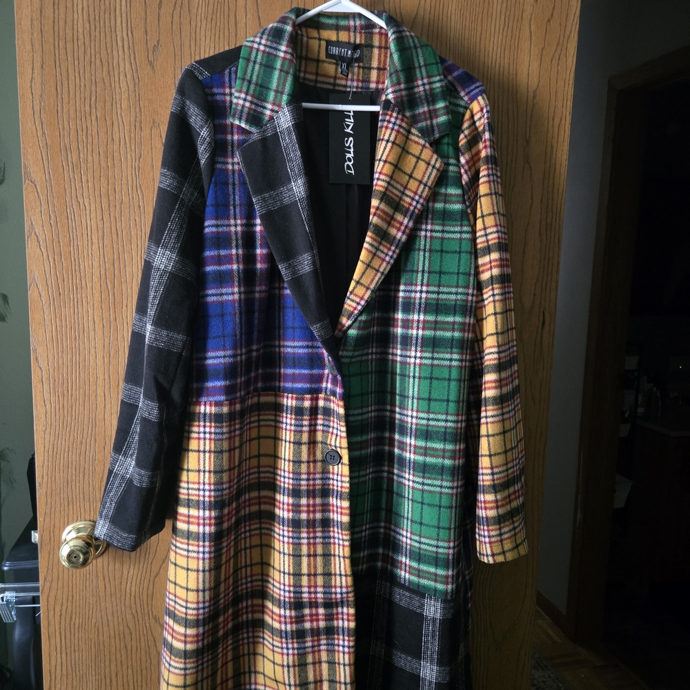 Dolls Kill Multicolor Plaid Coat